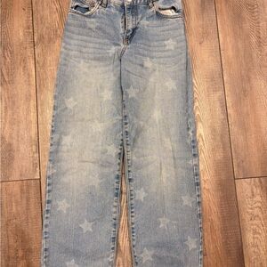 Kids Star Patterned Blue Jeans
